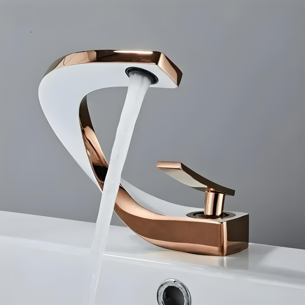 Torneira Misturador monocomando Banheiro Lavatório Prestige Ouro Rosé - Homedeccori