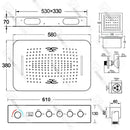 Ducha De Teto Embutir Inox 58x38 LED Bluetooth Spa Imperiale