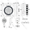 Ducha De Teto Embutir Inox 55x55 LED Bluetooth Spa Aurore