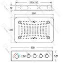 Ducha De Teto Embutir Inox 58x38 LED Bluetooth Maestro