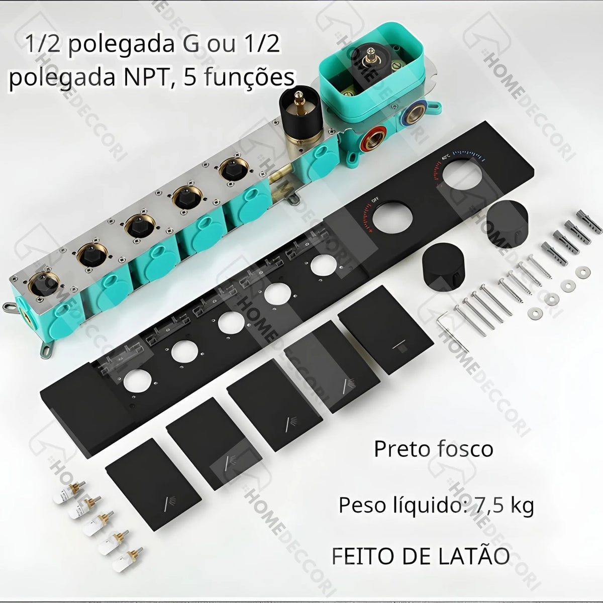 Ducha De Teto Embutir Inox 58x38 LED Bluetooth Spa Rivoli - Homedeccori