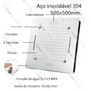 Ducha De Teto Embutir Inox 50x50 LED Bluetooth Cascata Soleil