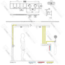 Ducha De Teto Embutir Inox 50x50 LED Bluetooth Cascata Soleil