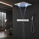 Ducha De Teto Embutir Inox 50x50 LED Bluetooth Cascata Soleil