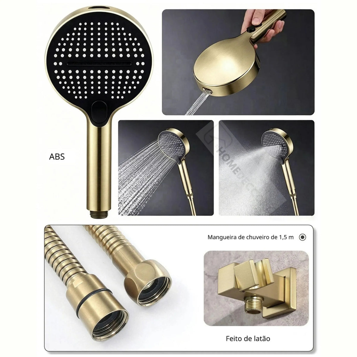 Ducha De Teto Embutir Inox 50x50 LED Bluetooth Spa Zenithe - Homedeccori
