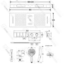Ducha De Teto Embutir Inox 90x30 LED Bluetooth Spa Majestic