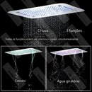 Ducha De Teto Embutir Inox 58x38 LED Bluetooth Spa Vortex