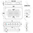 Ducha De Teto Embutir Inox 58x38 LED Bluetooth Bica Noblesse