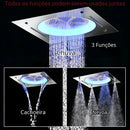 Ducha De Teto Embutir Inox 55x55 LED Bluetooth Spa Parma