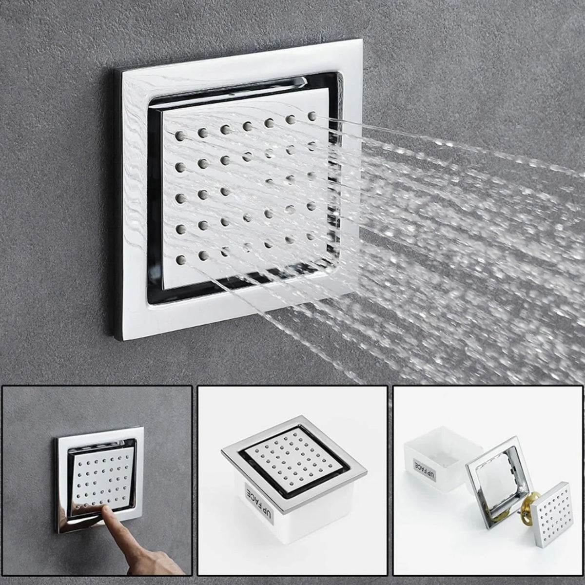 Ducha De Teto Embutir Inox 55x55 LED Bluetooth Spa Parma - Homedeccori
