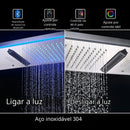 Ducha De Teto Embutir Inox 120x30 LED Bluetooth Spa Verona