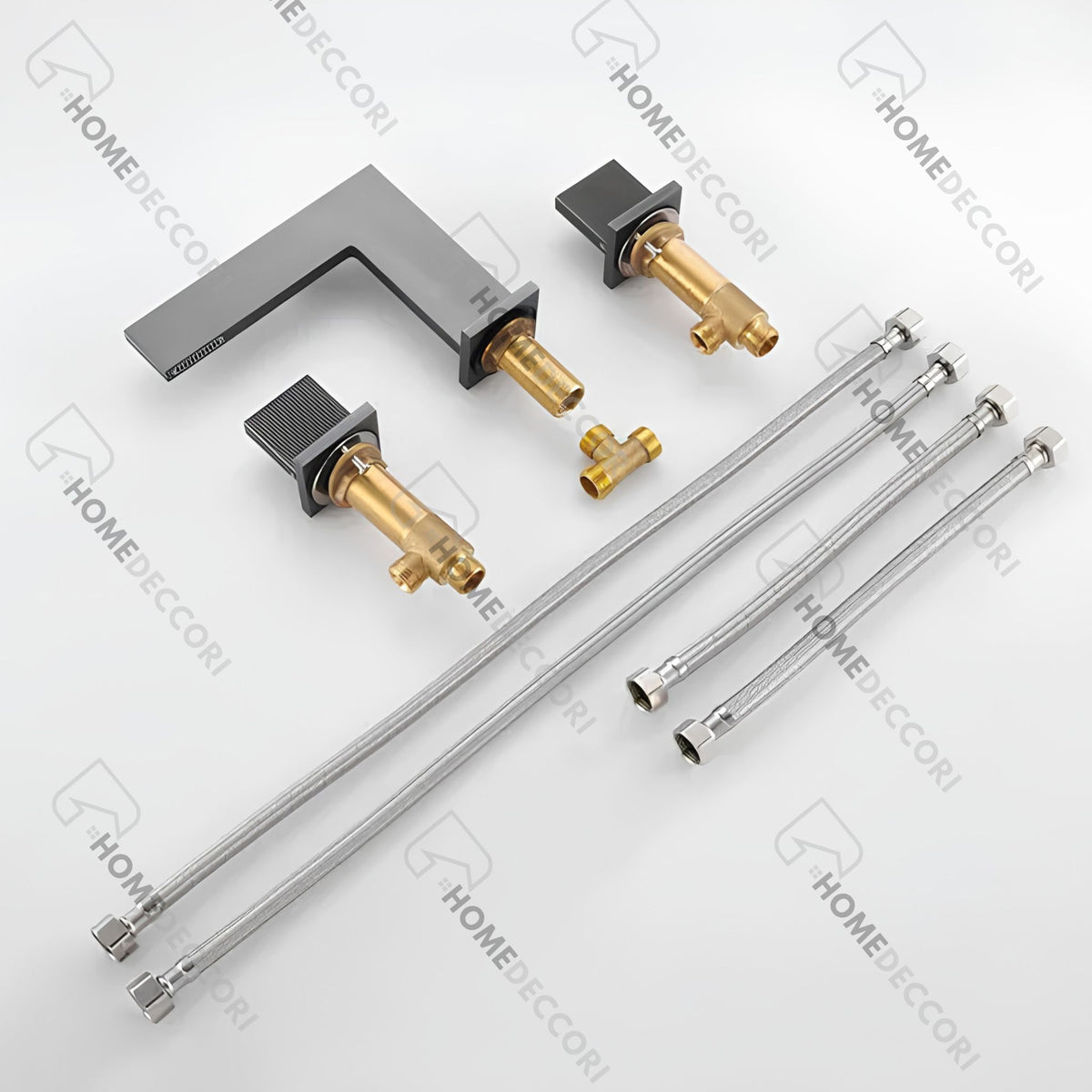 Torneira Duplocomando Banheiro Moderna Inox Quadra - Homedeccori