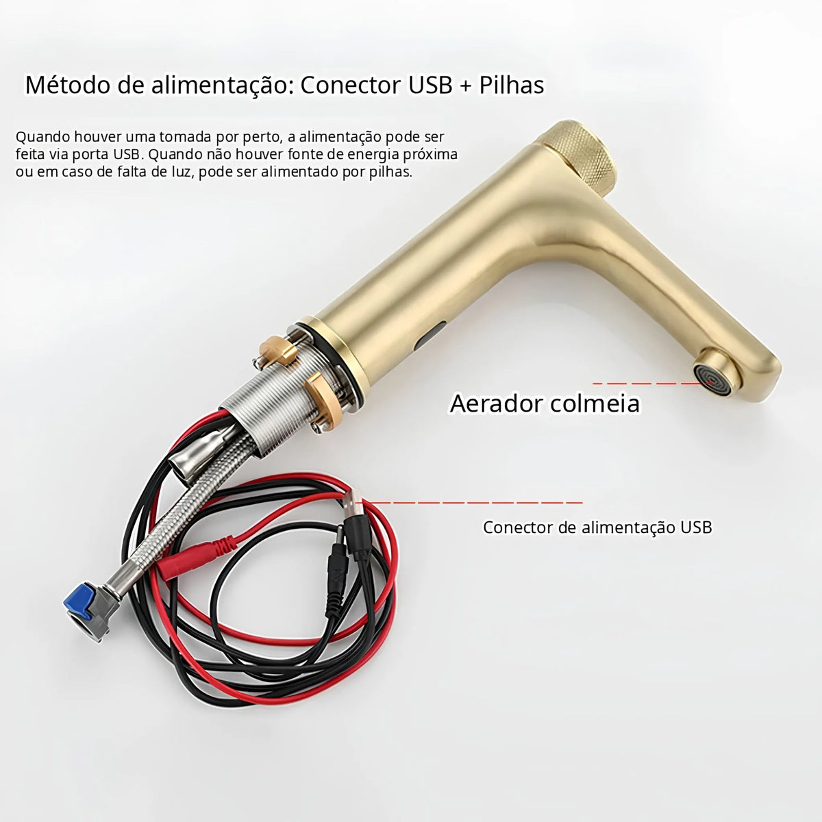 Torneira Para Banheiro Sensor Inox Monocomando Kinetix - Homedeccori