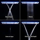 Ducha De Teto Embutir Spa Inox 120x30 LED Bluetooth Sonora