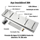 Ducha De Teto Embutir Spa Inox 120x30 LED Bluetooth Sonora