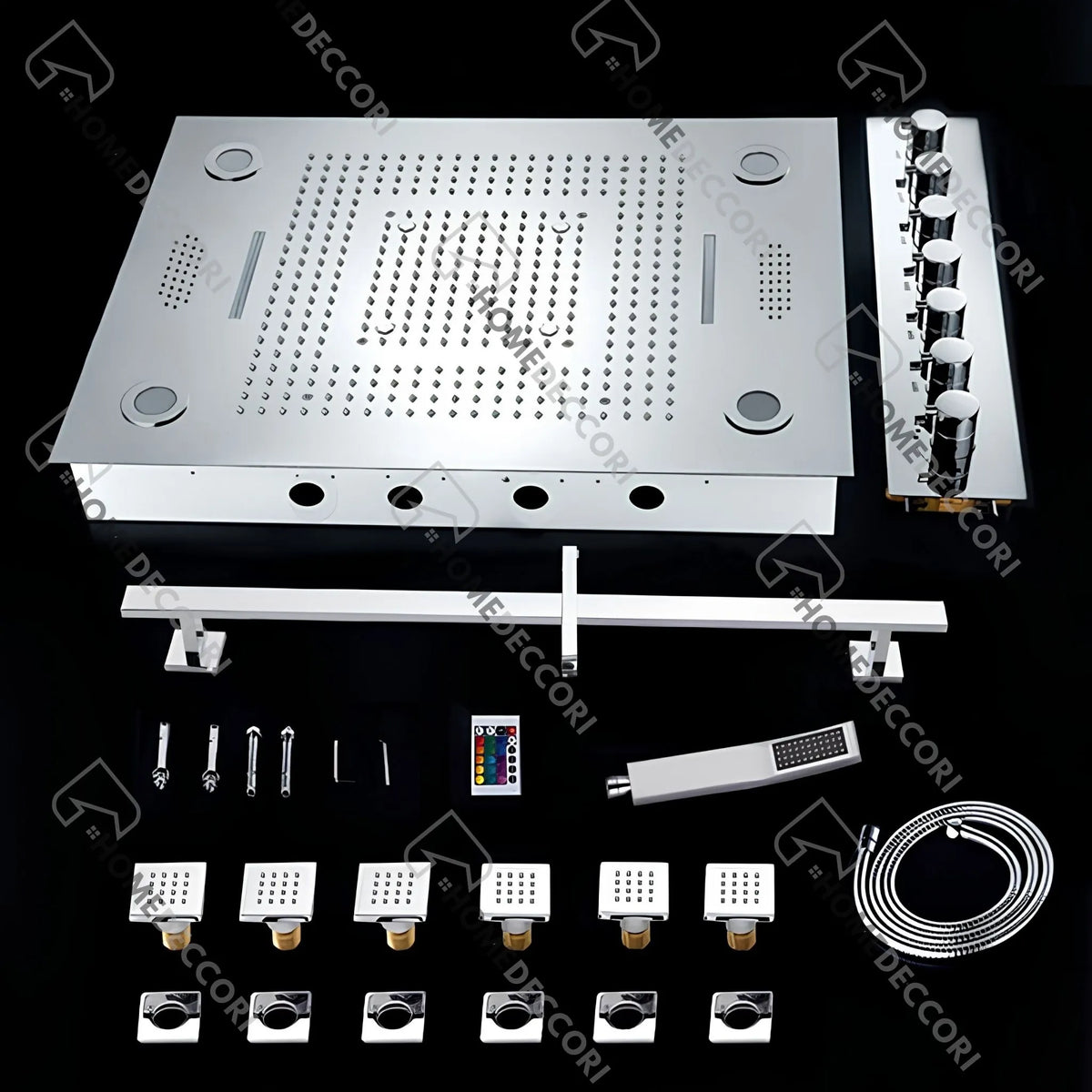 Ducha De Teto Embutir Inox Digital LED Bluetooth Cascada Portofino