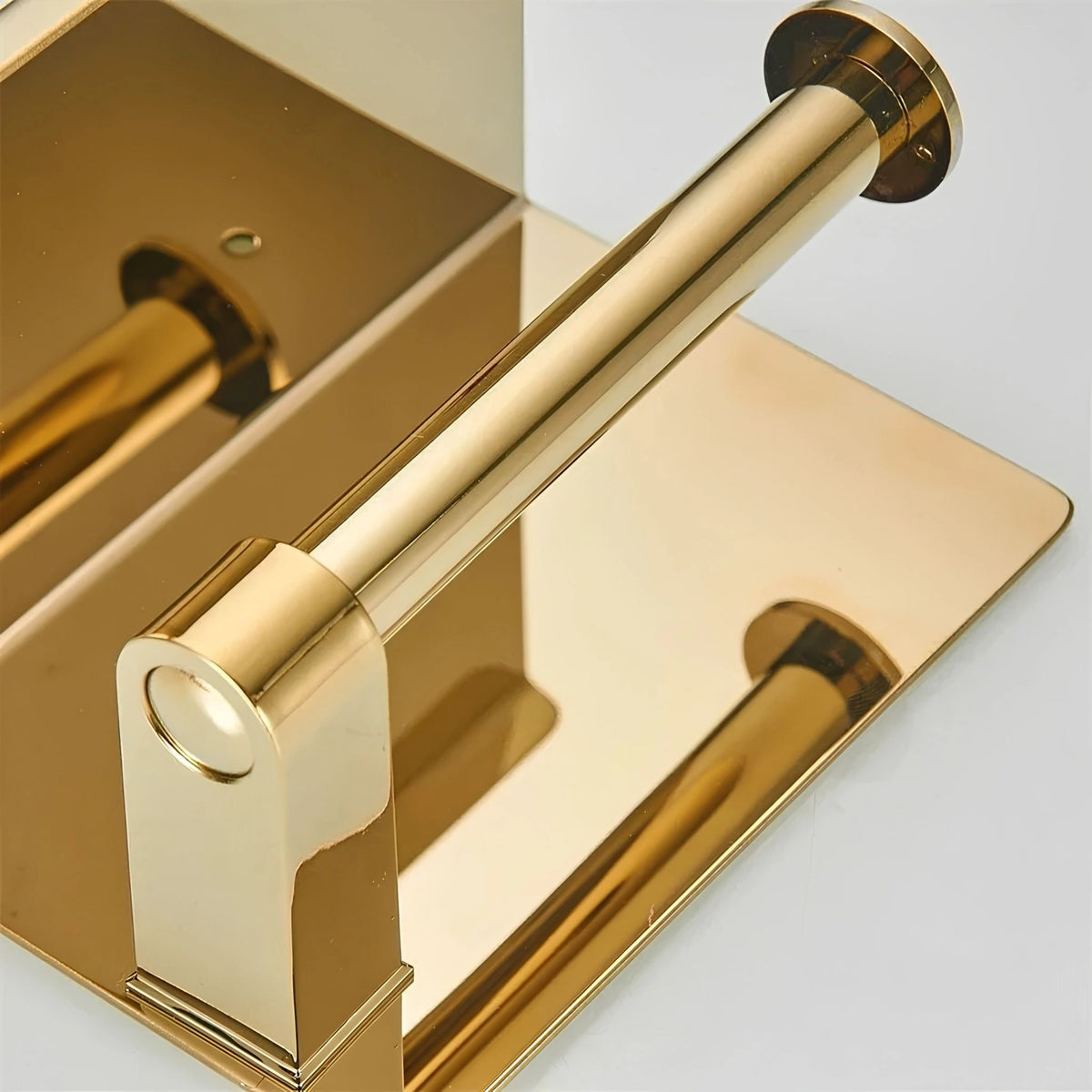 Porta Papel Higiênico de Parede Inox Dourado Duplo Livorno