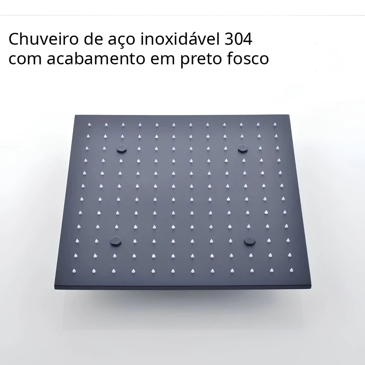 Ducha de Teto Embutir Inox 50x50 LED Termostática Nero