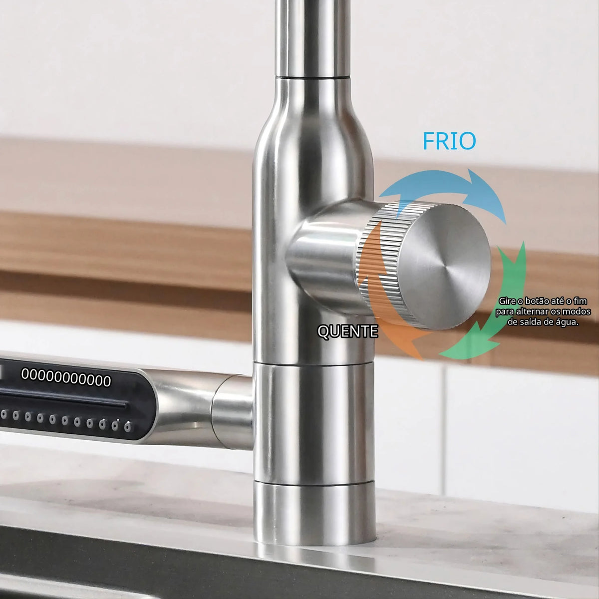 Torneira Gourmet Cozinha Inox Monocomando Retrátil Aitana