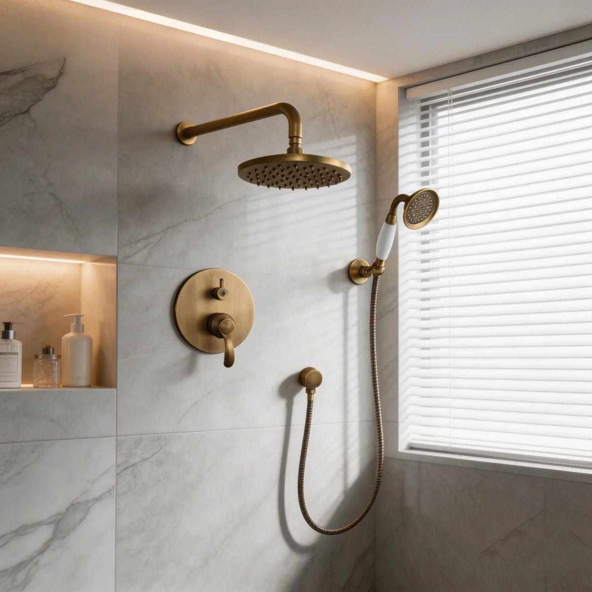 Chuveiro Vintage Parede Completo Bronze Antigo Firenze