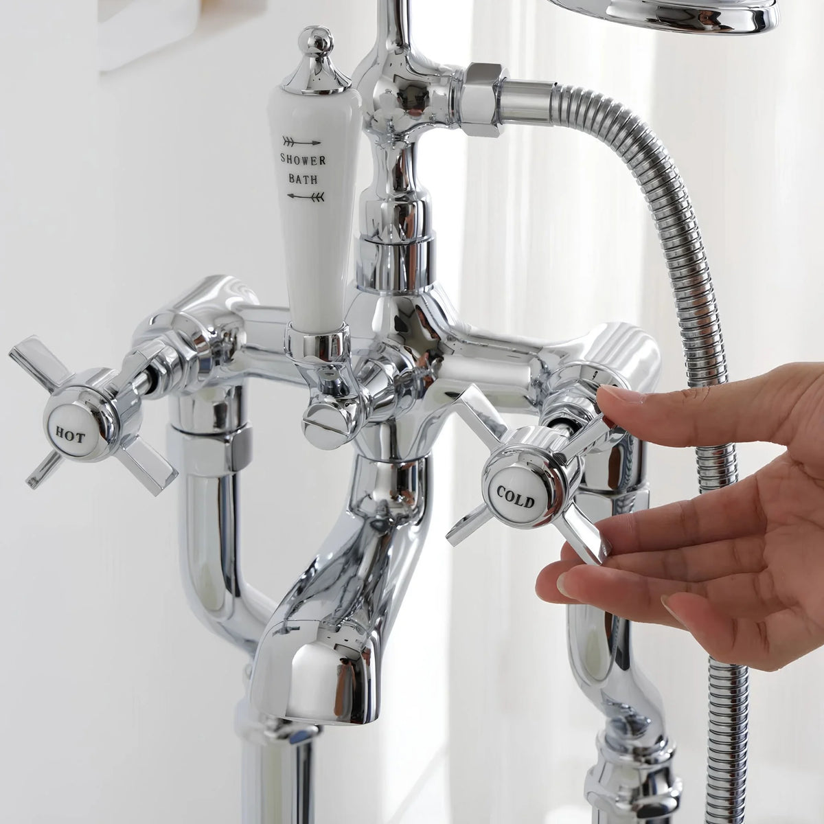 Misturador De Piso Para Banheira Duplocomando Inox Mirabeau