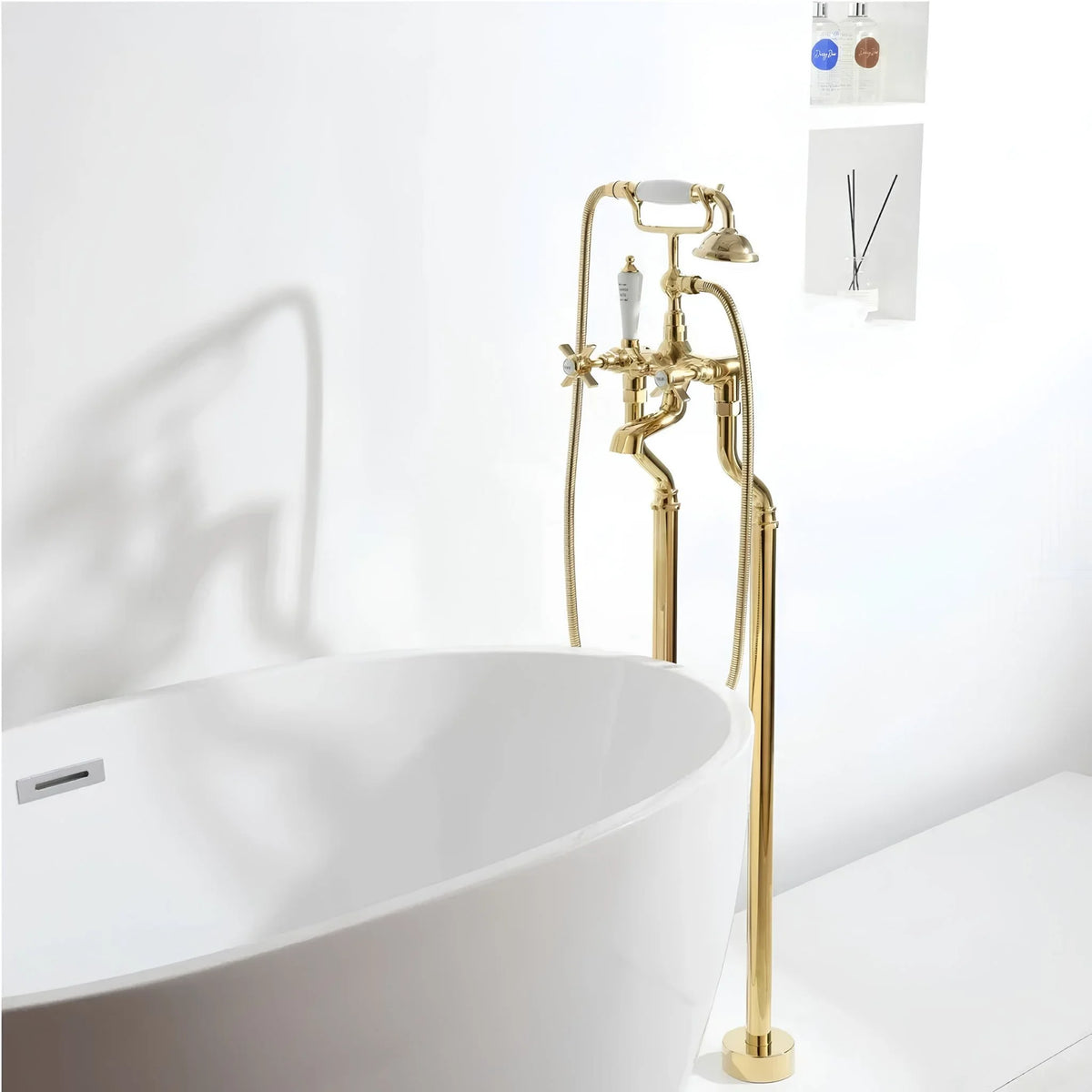 Misturador De Piso Para Banheira Duplocomando Inox Mirabeau