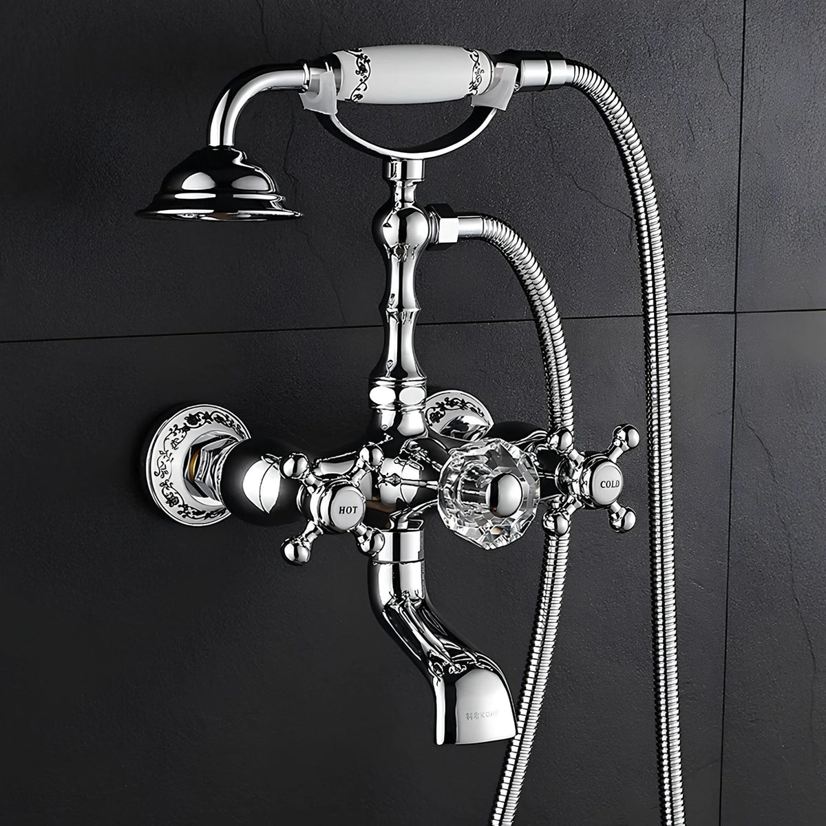 Misturador de Parede para Banheira Duplocomando Inox Valmont