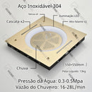 Ducha De Teto Embutir Inox 55x55 LED Bluetooth Spa Siena