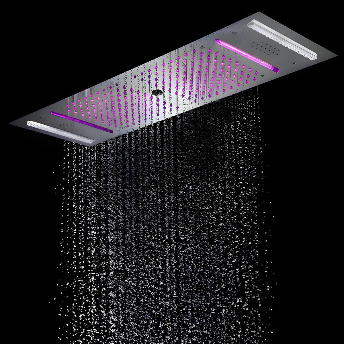 Ducha de Teto Embutir Spa Inox 90x30cm LED Bluetooth Stellar