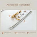 Torneira Banheiro Monocomando Inox Dourada Retrô Aurelia