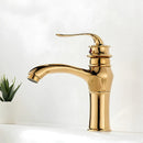 Torneira Banheiro Monocomando Inox Dourada Retrô Aurelia