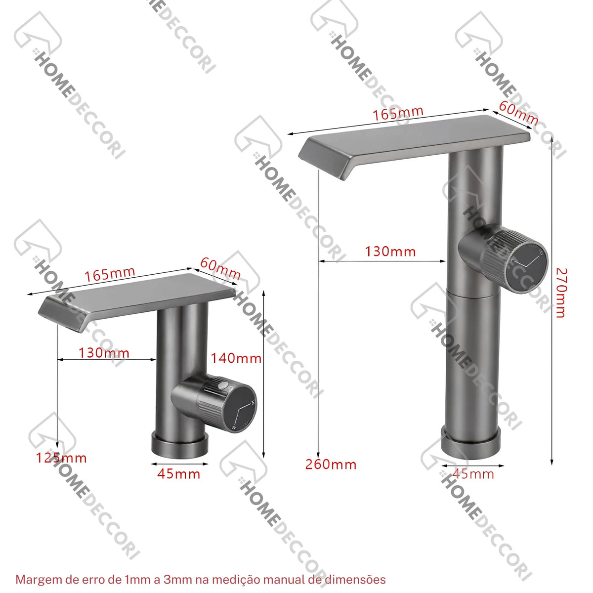 Torneira Para Banheiro Inox Monocomando Cascata Fluvia - Homedeccori