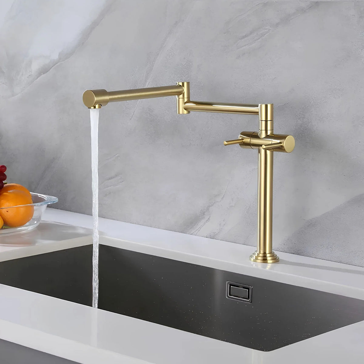 Torneira Gourmet Cozinha Inox Articulada Dobrável Pliante