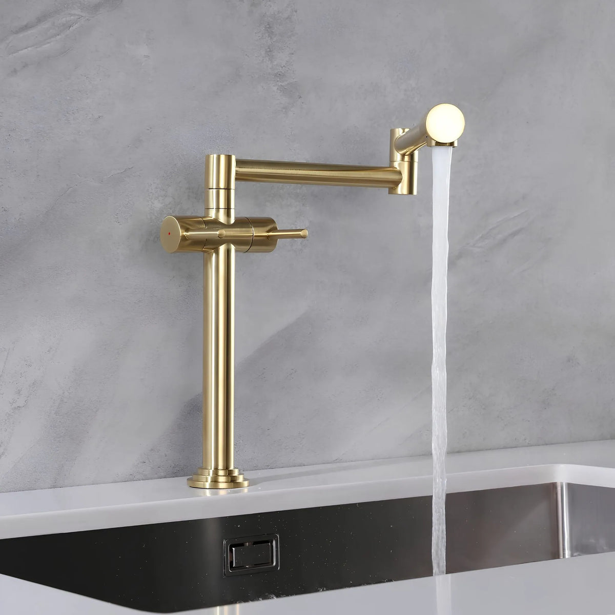 Torneira Gourmet Cozinha Inox Articulada Dobrável Pliante