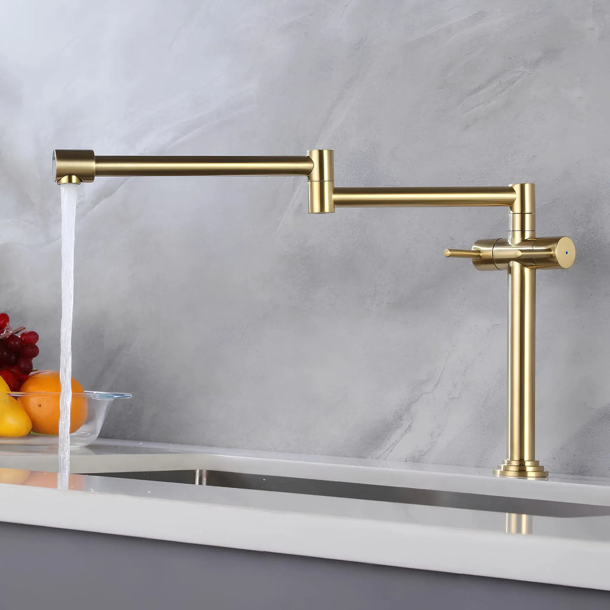 Torneira Gourmet Cozinha Inox Articulada Dobrável Pliante