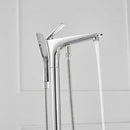Misturador De Piso Banheira Inox Monocomando Cascata Solara
