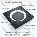 Ducha De Teto Embutir Inox 55x55 LED Bluetooth Spa Cremona
