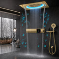 Ducha De Teto Embutir Inox 55x55 LED Bluetooth Spa Siena
