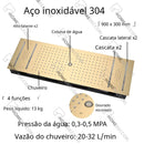 Ducha De Teto Embutir Inox 90x30 LED Bluetooth Spa Torrente