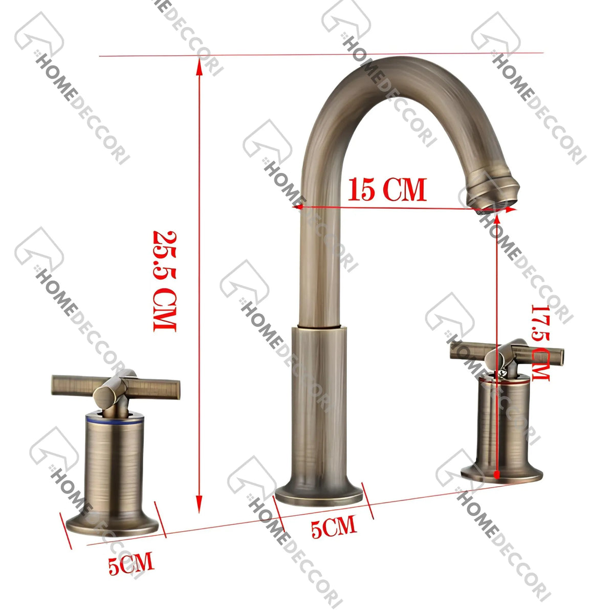 Torneira Para Banheiro Inox Duplocomando Vintage Bexley - Homedeccori