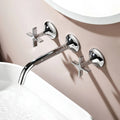Torneira De Parede Para Banheiro Inox Duplocomando Luxor