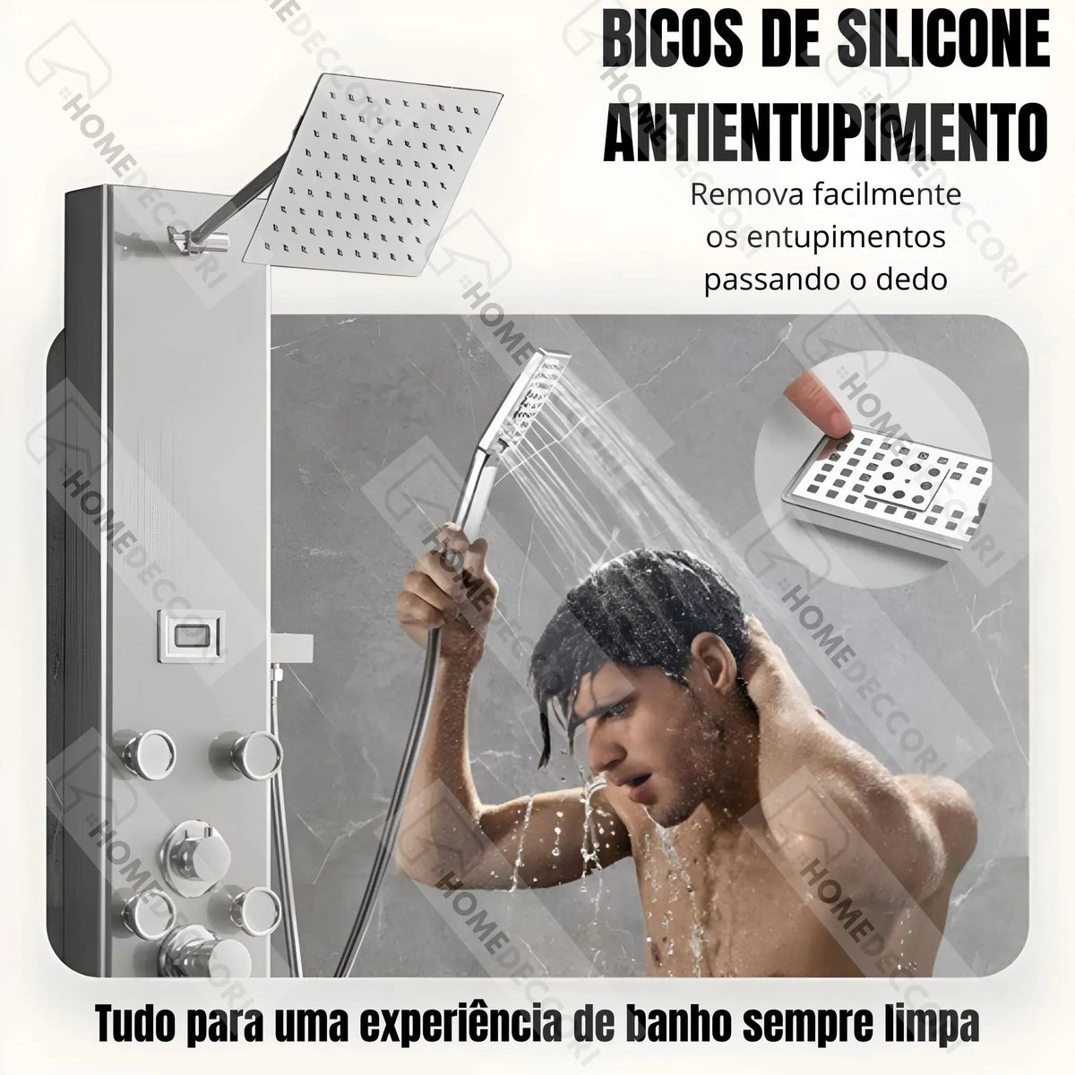 Ducha Vertical Com Hidro Spa Inox Jaguar | Importado dos EUA