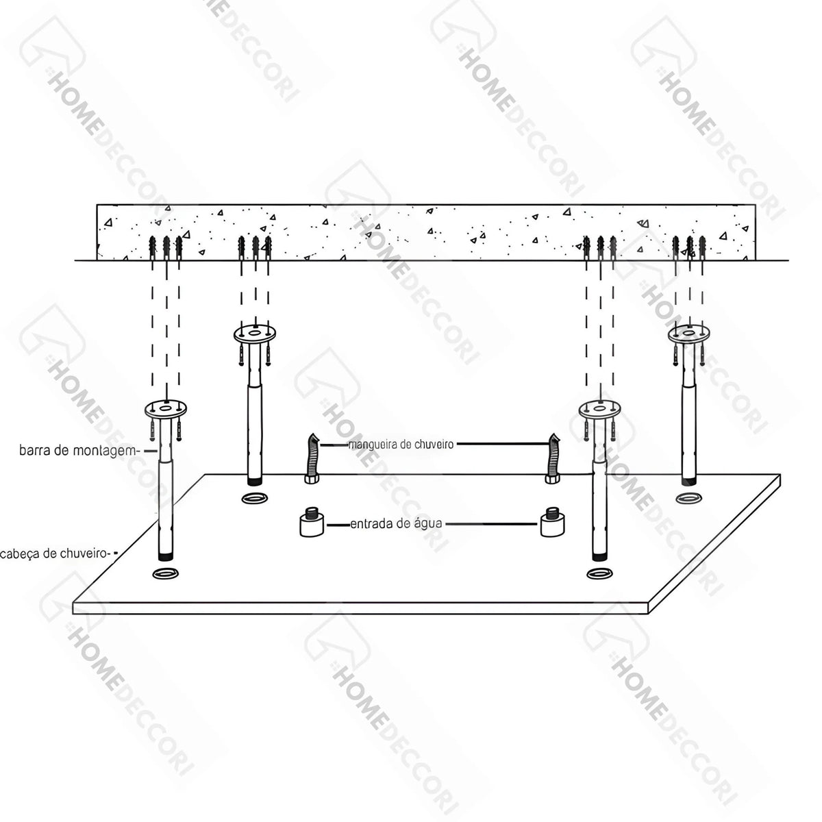Chuveiro De Teto Spa Embutir Duplo Sobrepor 80x40 Led Fontana