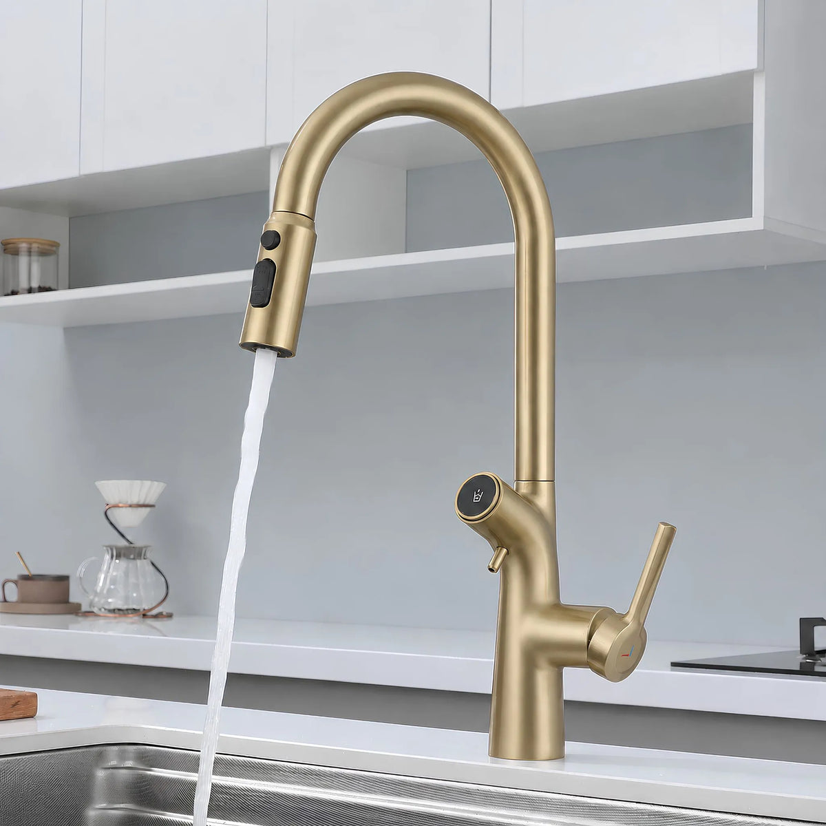 Torneira Gourmet Cozinha Inox Extensível Saída Filtro Fluxa - Homedeccori