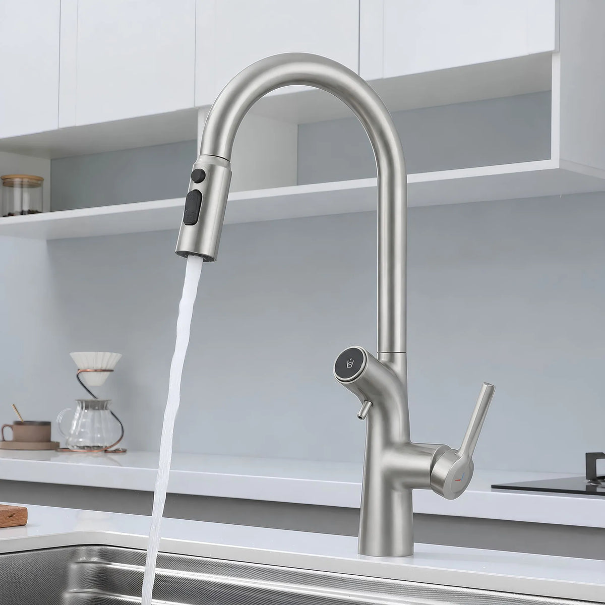 Torneira Gourmet Cozinha Inox Extensível Saída Filtro Fluxa - Homedeccori