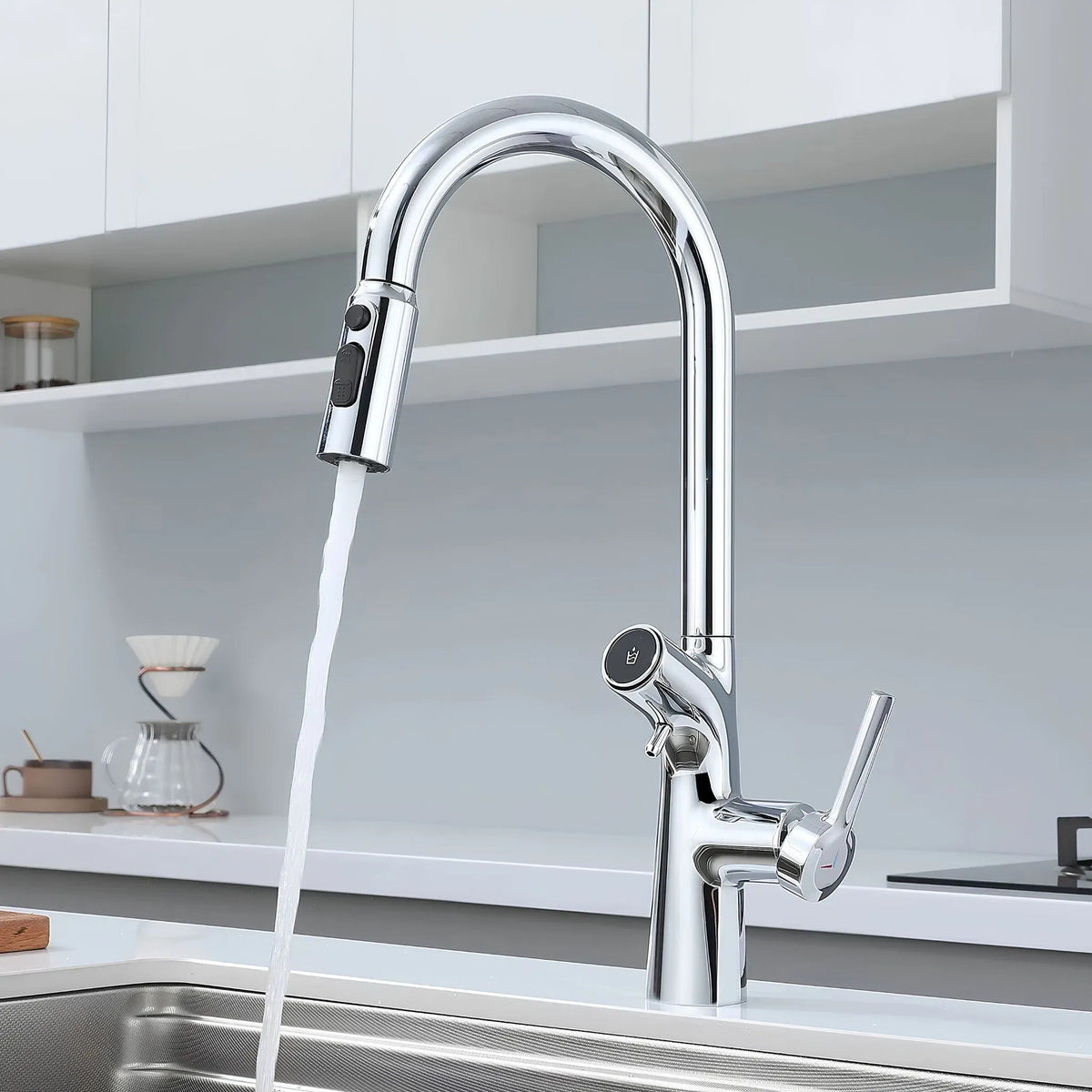 Torneira Gourmet Cozinha Inox Extensível Saída Filtro Fluxa - Homedeccori