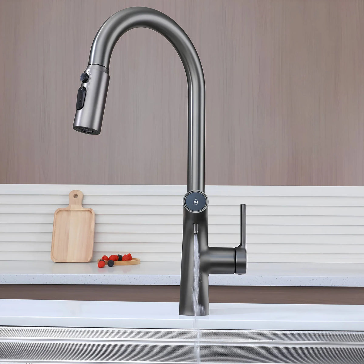 Torneira Gourmet Cozinha Inox Extensível Saída Filtro Fluxa - Homedeccori