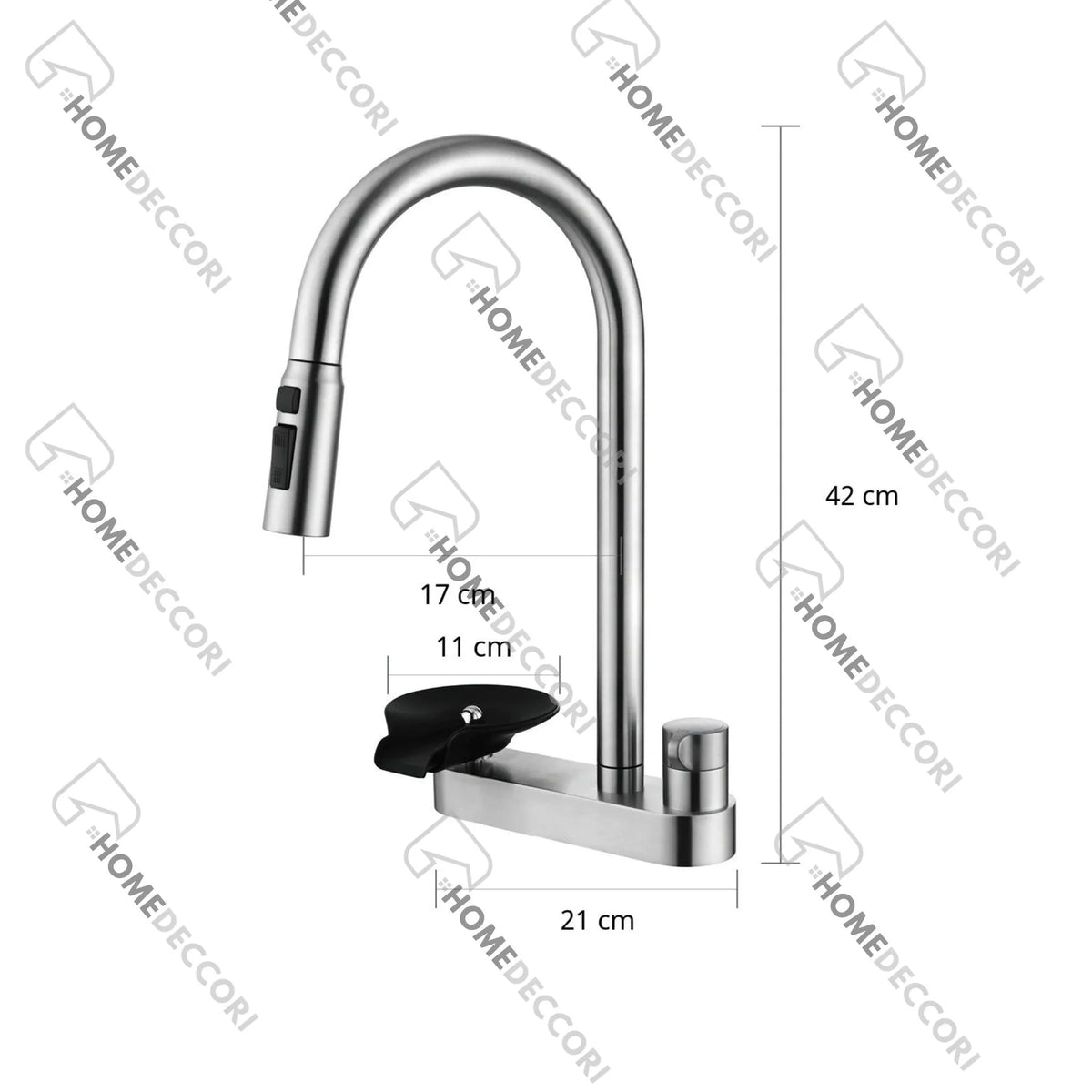 Torneira Gourmet Cozinha Inox Extensível Lavador Copos Rinsio - Homedeccori