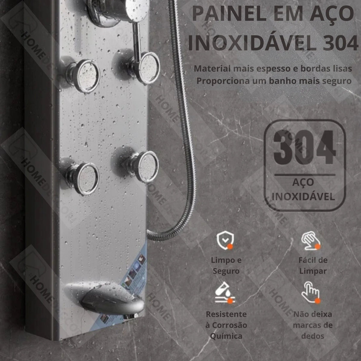 Ducha Vertical Com Hidro Spa Inox Jaguar | Importado dos EUA