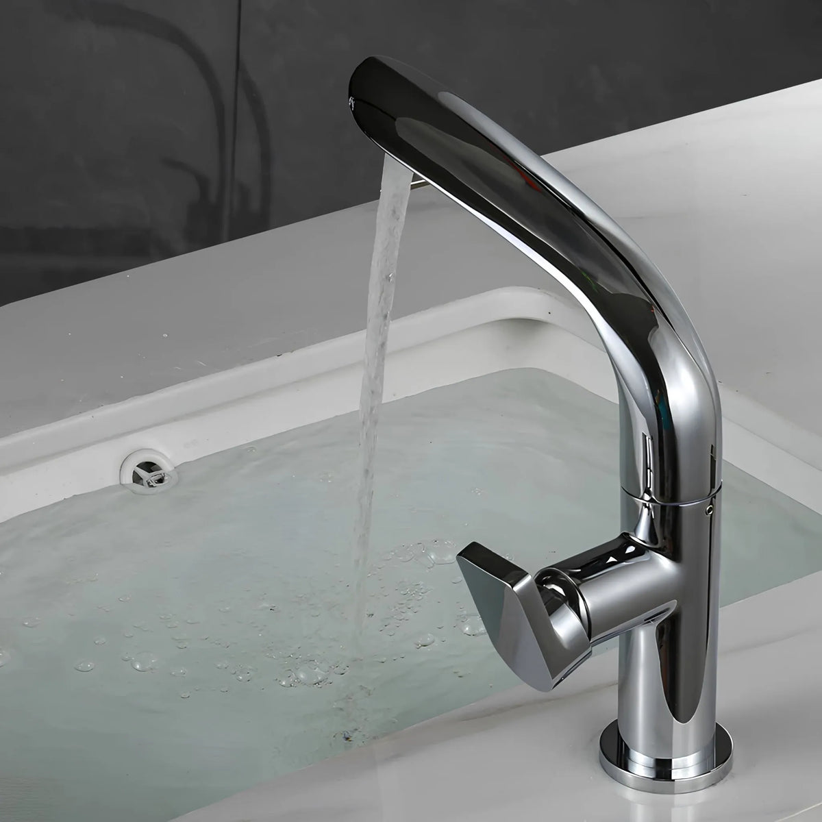 Torneira Para Banheiro Inox Monocomando Cascata Arcvel - Homedeccori